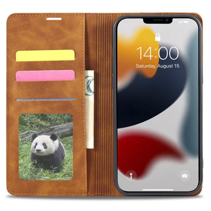 FORWENW - FORWENW Fantasy Series iPhone 15 Plånboksfodral Konstläder - Brun