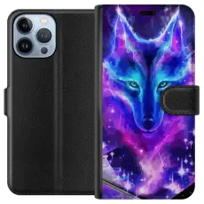 Gustaf - Pl&aring;nboksfodral till Apple iPhone 13 Pro Max med Neon Varg