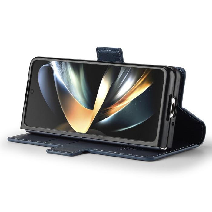 LC.imeeke - LC.IMEEKE L1 för Samsung Galaxy Z Fold3 5G Konstläder Plånboksfodral - Blå