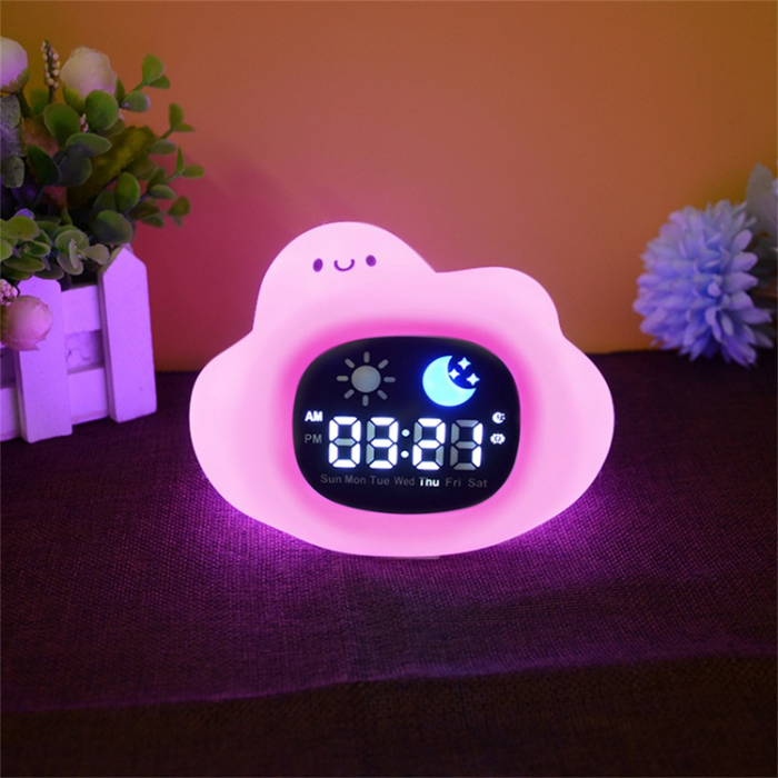 OEM - Väckarklocka med Nattlampa Cartoon Cloud Tappkontroll JL-820