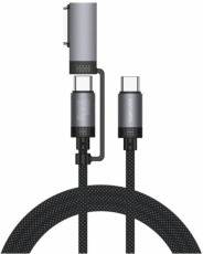 4smarts - 4marts USB-C Till USB-C Kabel 2m Med Magsafe Adapter - Svart