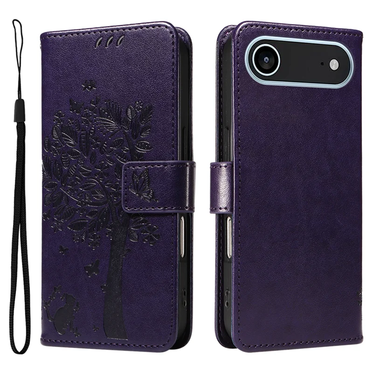 iPhone Air Konstläder Plånboksfodral Tree Pattern - Lila | 2353 | AlltMobil