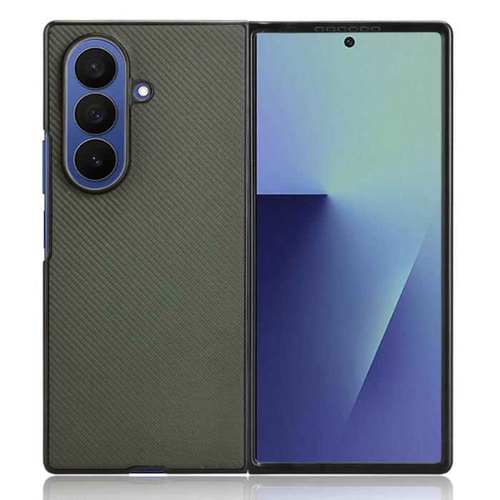 A-One Brand - Galaxy Z Fold7 Mobilskal Shockproof Carbon Fiber - Grön