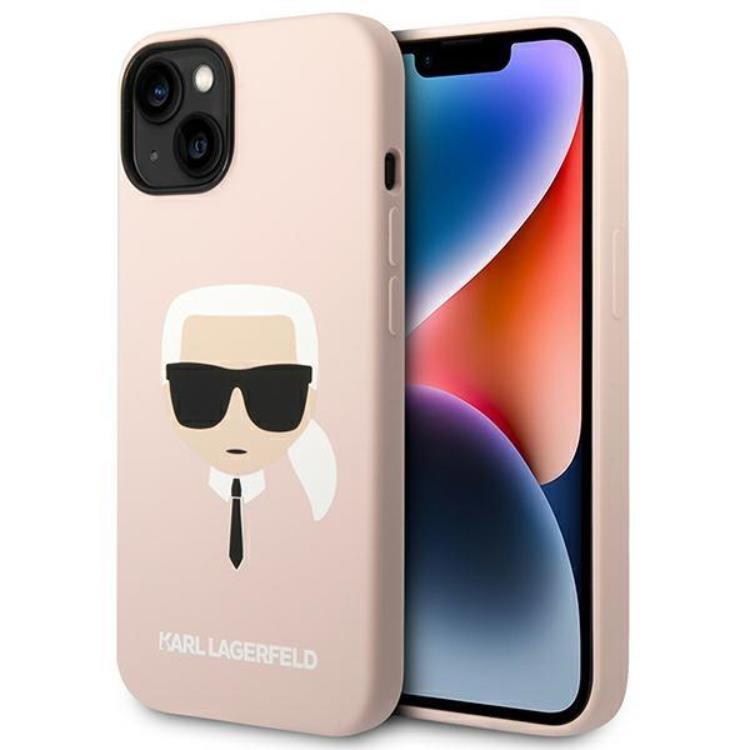 Karl Lagerfeld iPhone 14 Plus Skal Magsafe Silicone Karl`s Head - Rosa | 2353 | AlltMobil