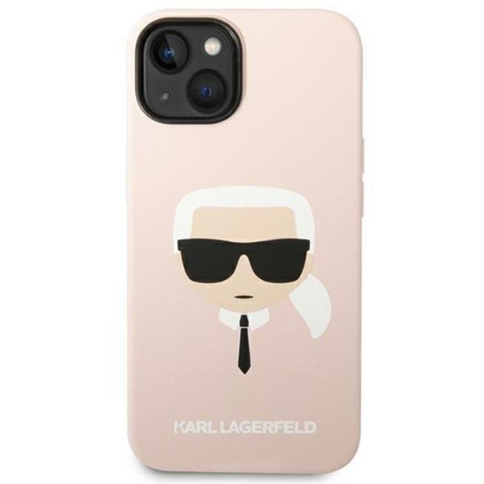 KARL LAGERFELD - Karl Lagerfeld iPhone 14 Plus Skal Magsafe Silicone Karl`s Head - Rosa