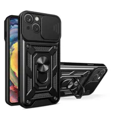 OEM - iPhone 15 Mobilskal Camshield Hybrid Armor - Svart