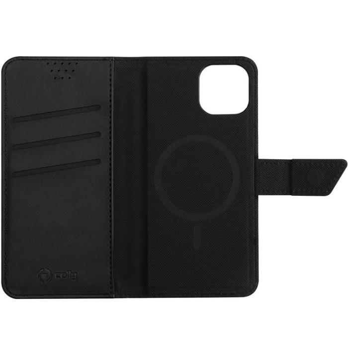 Celly - CELLY iPhone 14 Plånboksfodral Magsafe - Svart