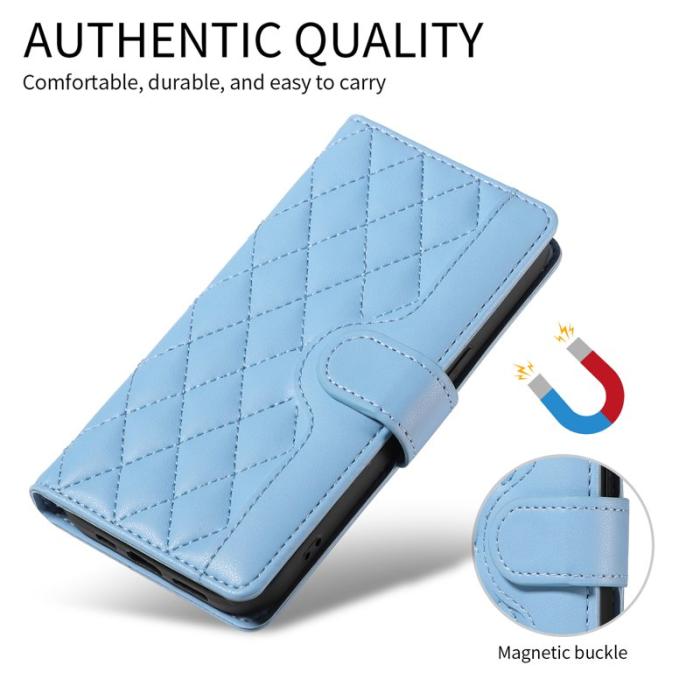 OEM - Rhombus Samsung Galaxy S26 Plus Fodral Äkta Läder - Blå