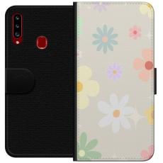 iSecrets - Plånboksfodral till Samsung Galaxy A20s med fejdande blommor