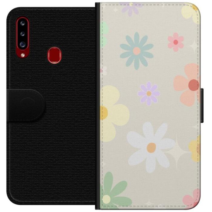 iSecrets - Plånboksfodral till Samsung Galaxy A20s med fejdande blommor