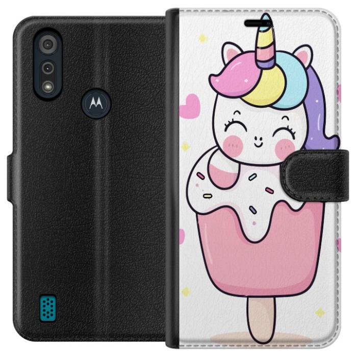 iSecrets - Plånboksfodral till Motorola Moto E6i med Glad enhörning