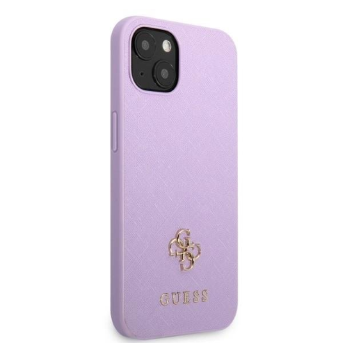 Guess - Guess iPhone 13 Mobilskal Saffiano Small Metall Logo - Rosa