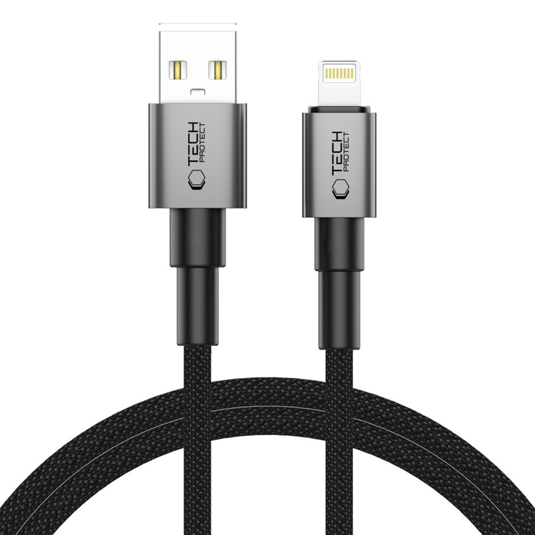 Tech-Protect USB-A Till Lightning kabel (1m) Ultraboost - Grå | 3541 | AlltMobil
