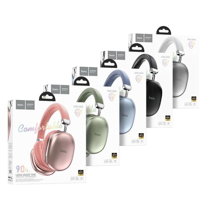 Hoco - Hoco Over-Ear Hörlurar Trådlösa Bluetooth W35 Max - Silver