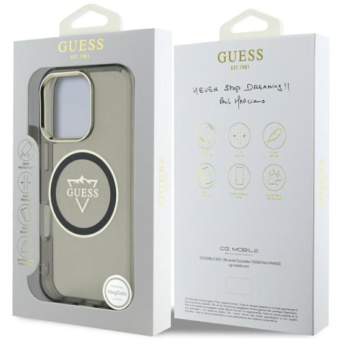 Guess - Guess iPhone 16 Pro Max Mobilskal MagSafe IML Mountain Logo - Svart