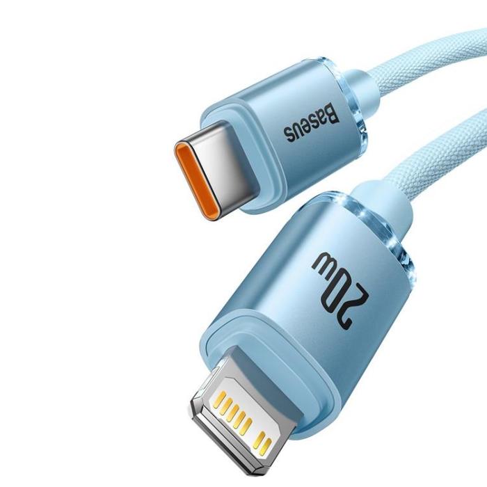 BASEUS - Baseus Crystal Shine USB-C till Lightning kabel 20W 1.2m - Blå