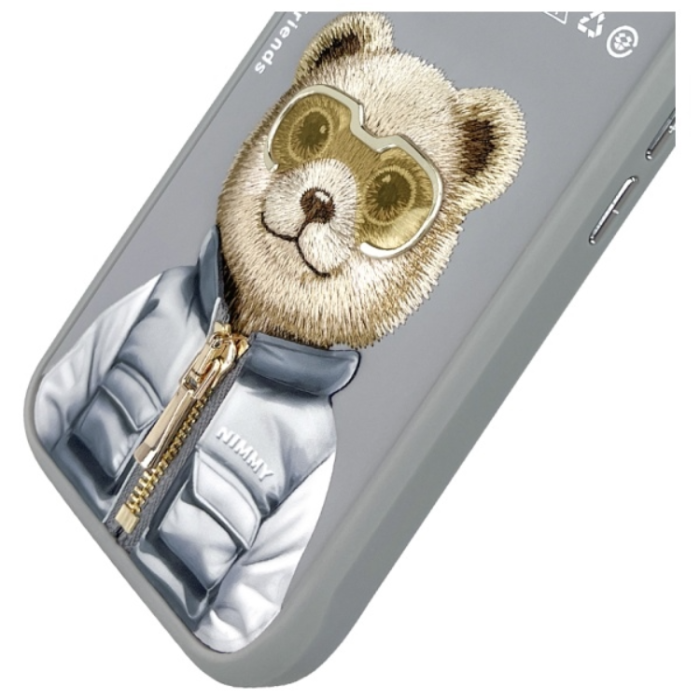 NIMMY - Nimmy iPhone 16 Mobilskal Cool & Cute 2.0 Bear - Grå