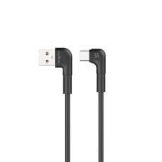 Maxlife - Maxlife USB-A till USB-C Kabel Vinkel 3A 2m MXUC-09 - Svart