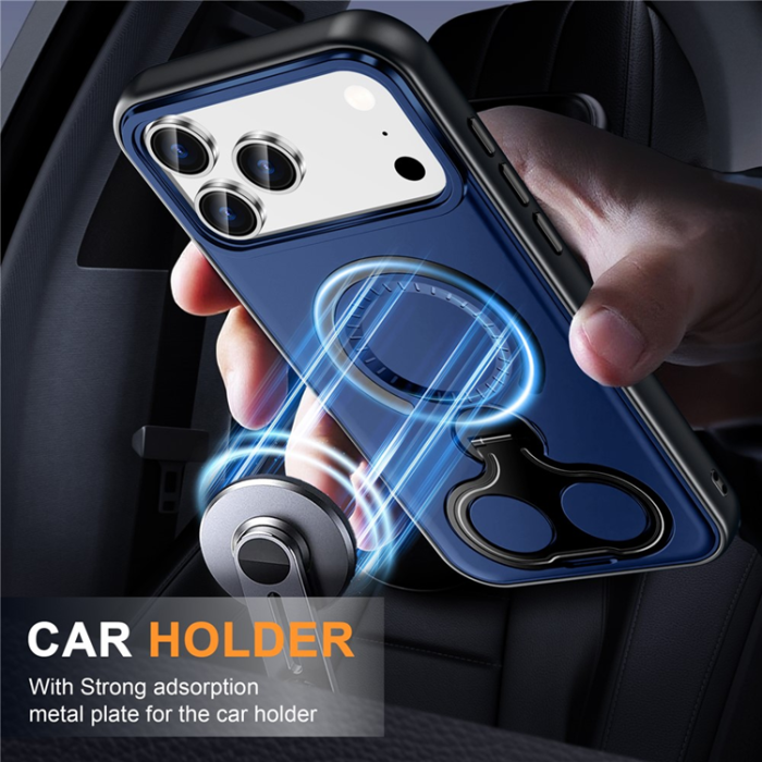 A-One Brand - iPhone 17 Pro Mobilskal MagSafe Dual Hole Kickstand - Svart