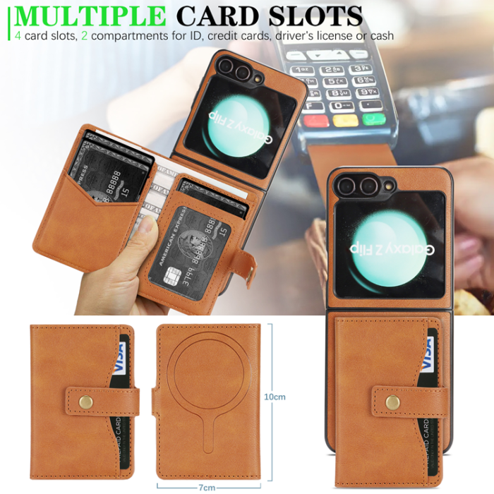 A-One Brand - Galaxy Z Flip 6 Mobilskal MagSafe Detachable Korthållare Kickstand