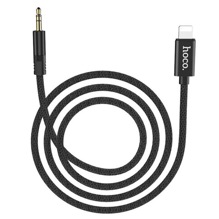 Hoco - Hoco AUX 3.5 mm Ljud Lightninng Kabel - Svart