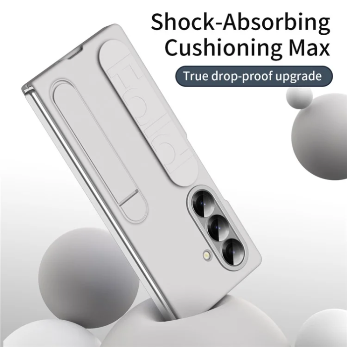 A-One Brand - Galaxy Z Fold7 5G Mobilskal Kickstand Armband PC Silicone - Vit