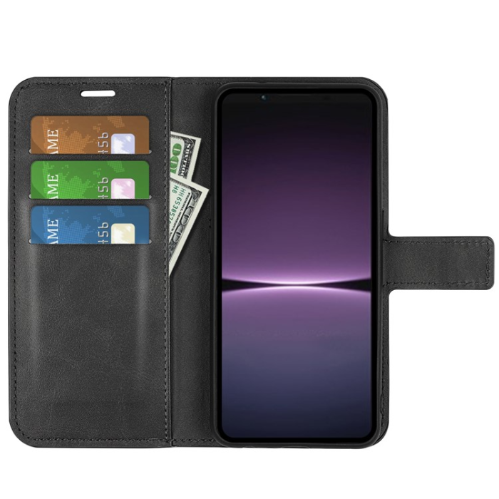A-One Brand - Sony Xperia 1 V Plånboksfodral Folio Flip Calf - Svart