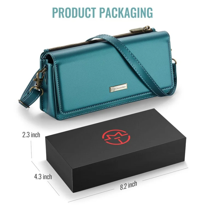 Caseme - CASEME Crossbody Väska RFID Blocking Me30 Max Läder - Grön