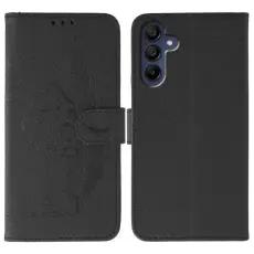 OEM - Samsung Galaxy S26 Fodral Konstl&auml;der Med Fj&auml;dertryck - Svart