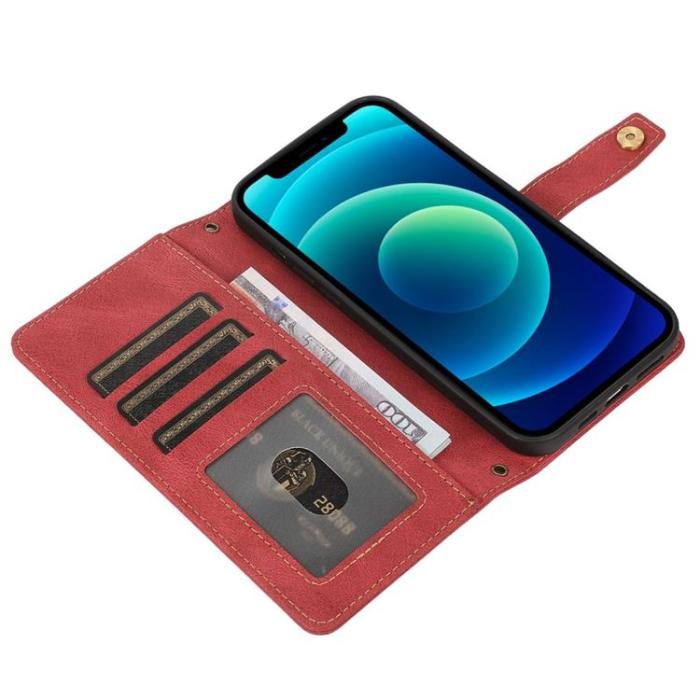 OEM - iPhone 14 Pro Plånboksfodral Flip - Röd