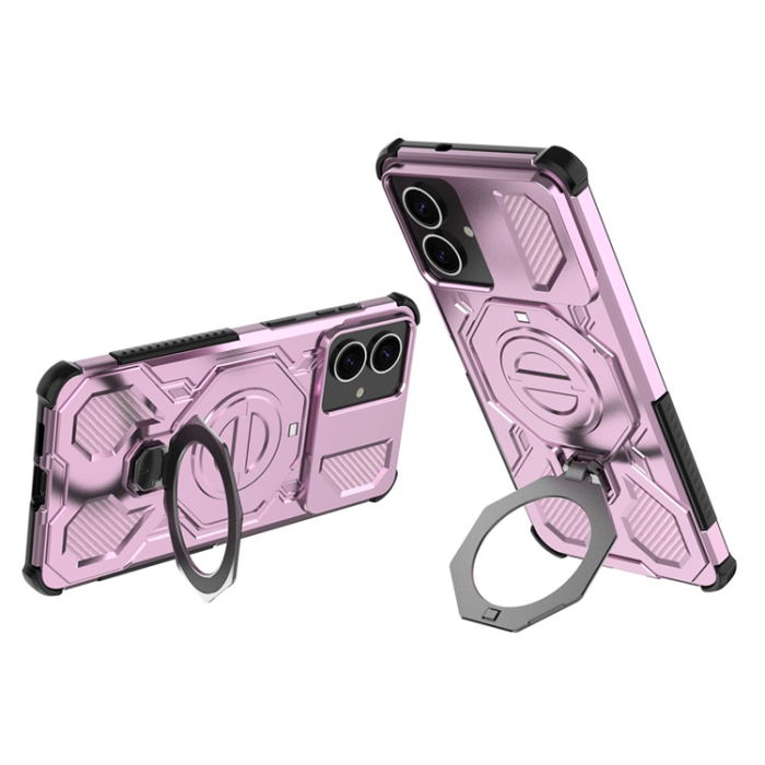 A-One Brand - Galaxy S26 Edge Mobilskal Rotating Metal Kickstand - Rosa