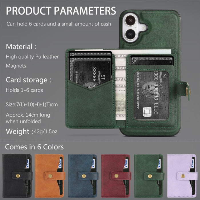 A-One Brand - iPhone 17 Mobilskal MagSafe Detachable Korthållare - Grön