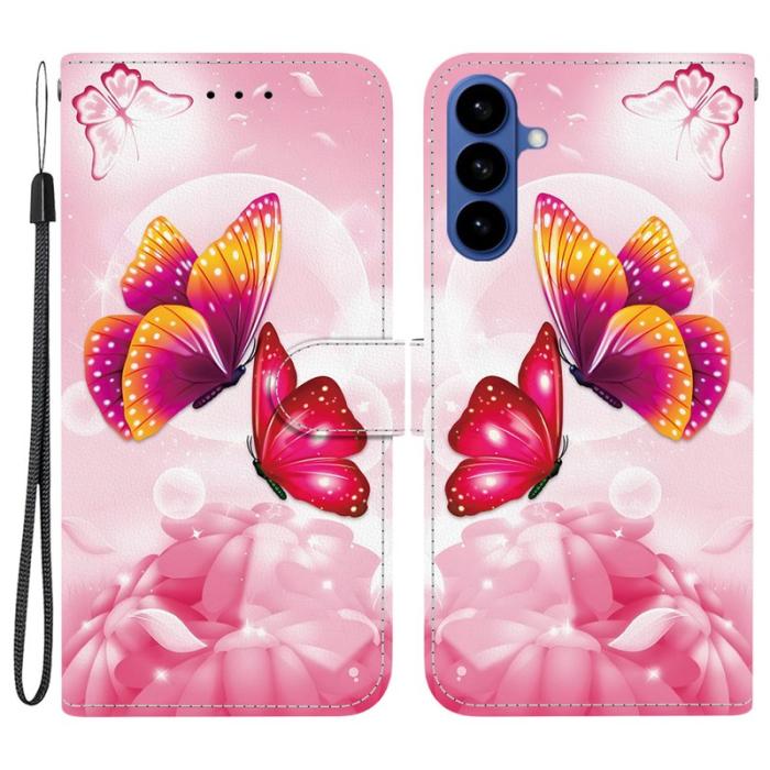 OEM - Samsung Galaxy S26 / S26 Pro Plånboksfodral Mönstertryck Konstläder Rosa Fjäril
