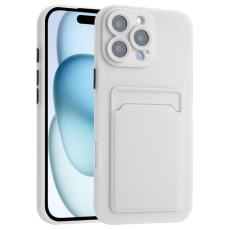 A-One Brand - iPhone 16 Pro Max Mobilskal Korthållare TPU - Vit