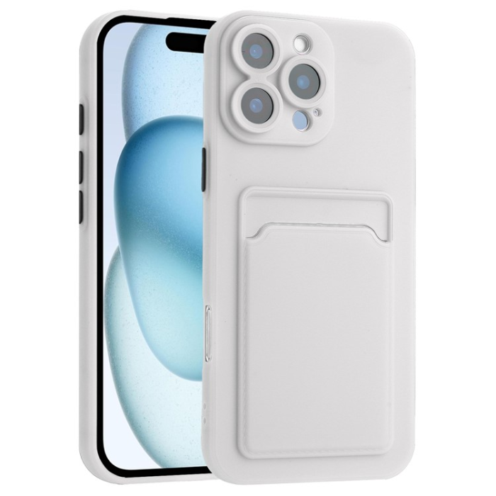 A-One Brand - iPhone 16 Pro Max Mobilskal Korthållare TPU - Vit