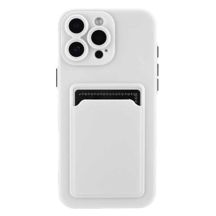 A-One Brand - iPhone 16 Pro Max Mobilskal Korthållare TPU - Vit