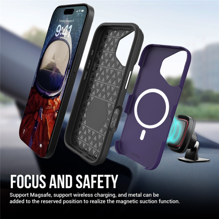 A-One Brand - iPhone 17 Mobilskal MagSafe Protective TPU+PC - Lila