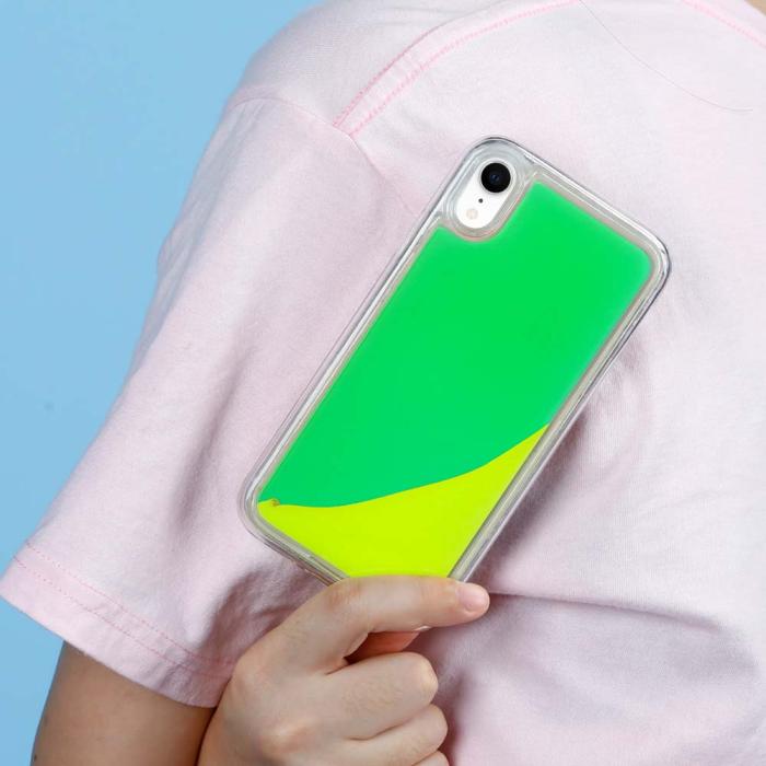 OEM - Liquid Neon Sand skal till iPhone XR - Grön