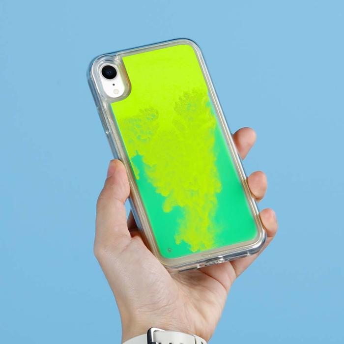OEM - Liquid Neon Sand skal till iPhone XR - Grön