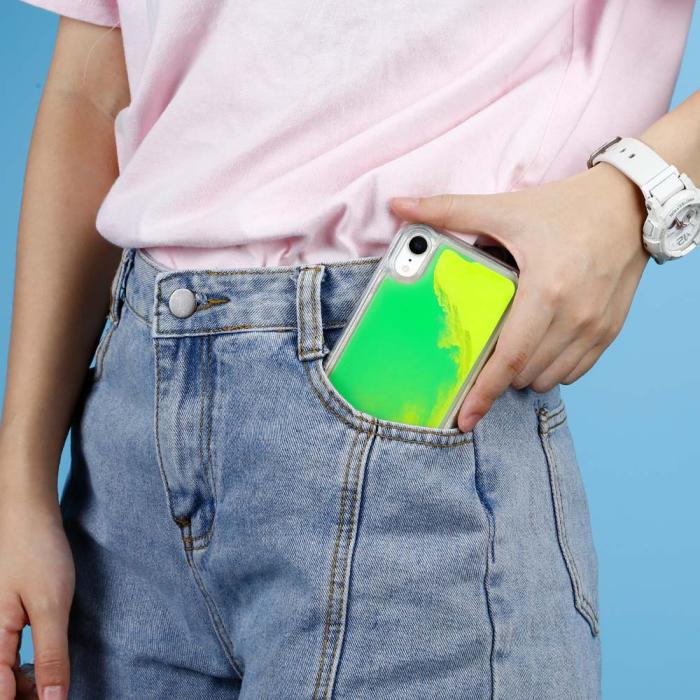 OEM - Liquid Neon Sand skal till iPhone XR - Grön