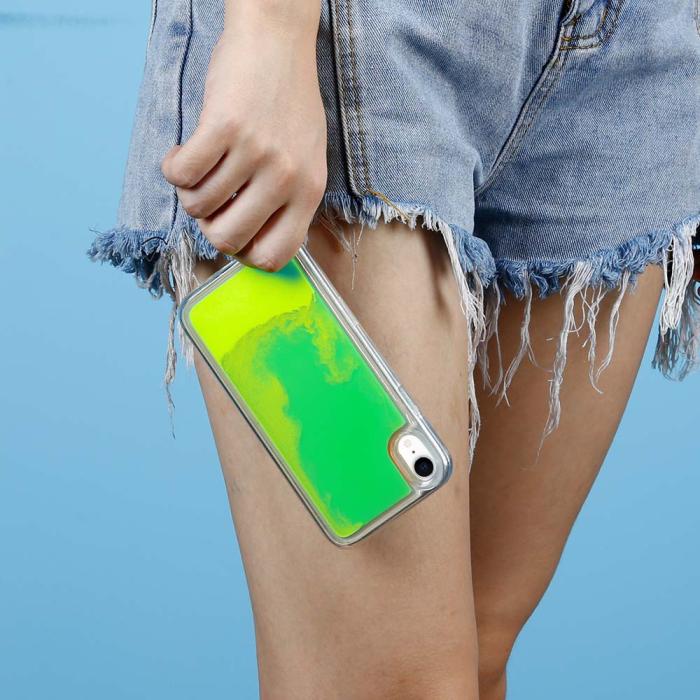 OEM - Liquid Neon Sand skal till iPhone XR - Grön