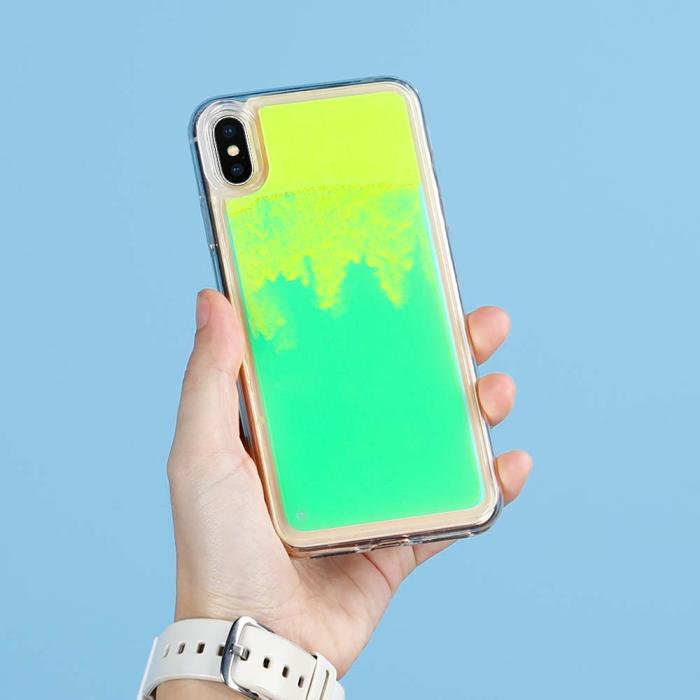 OEM - Liquid Neon Sand skal till iPhone Xs Max - Grön