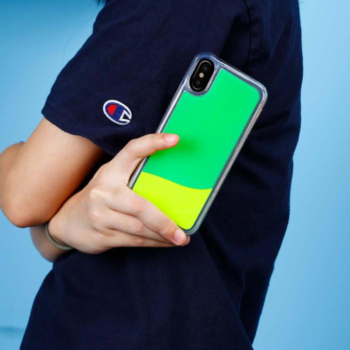 OEM - Liquid Neon Sand skal till iPhone X - Grön