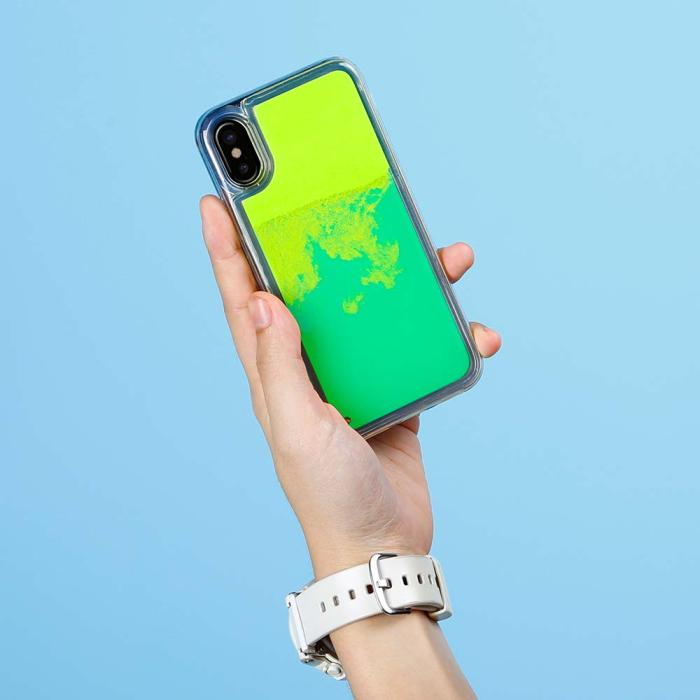 OEM - Liquid Neon Sand skal till iPhone X - Grön