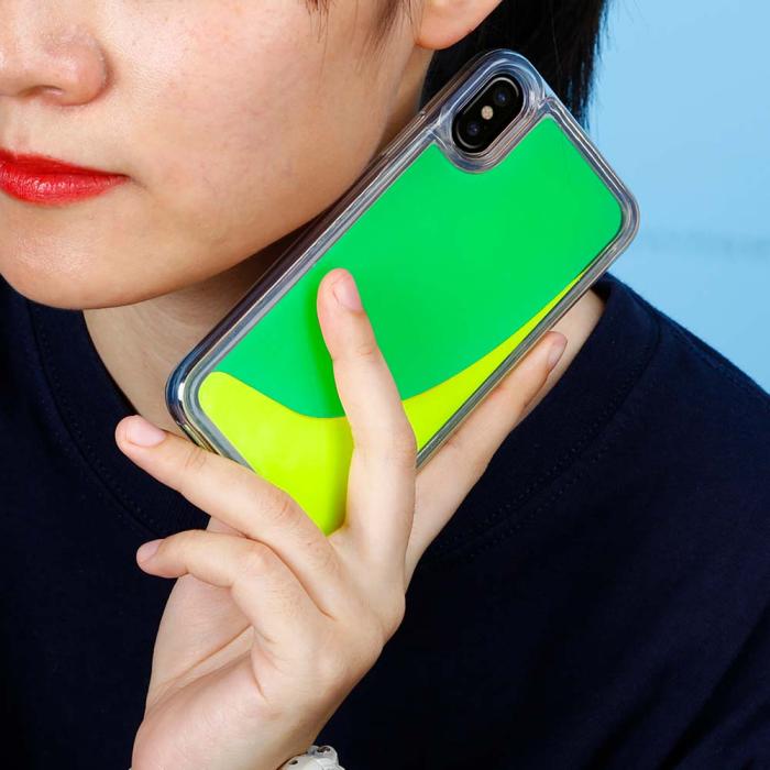 OEM - Liquid Neon Sand skal till iPhone X - Grön