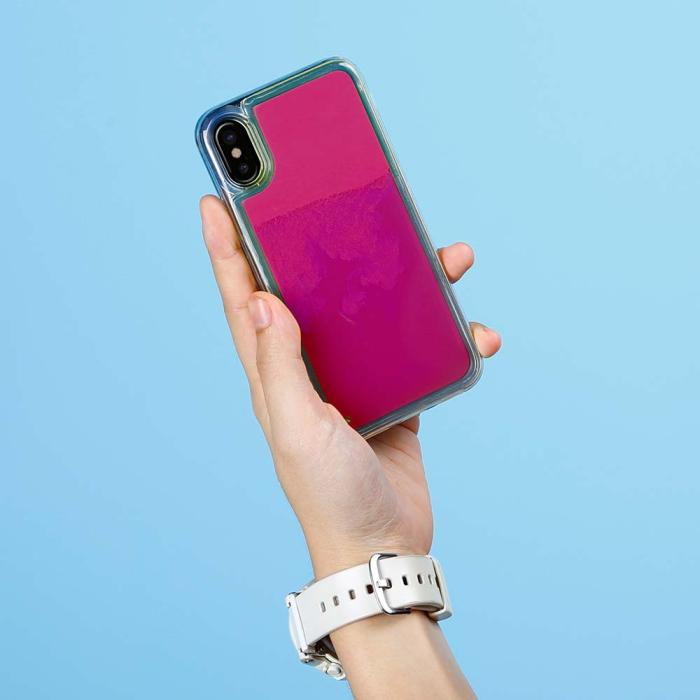 OEM - Liquid Neon Sand skal till iPhone X - Violet