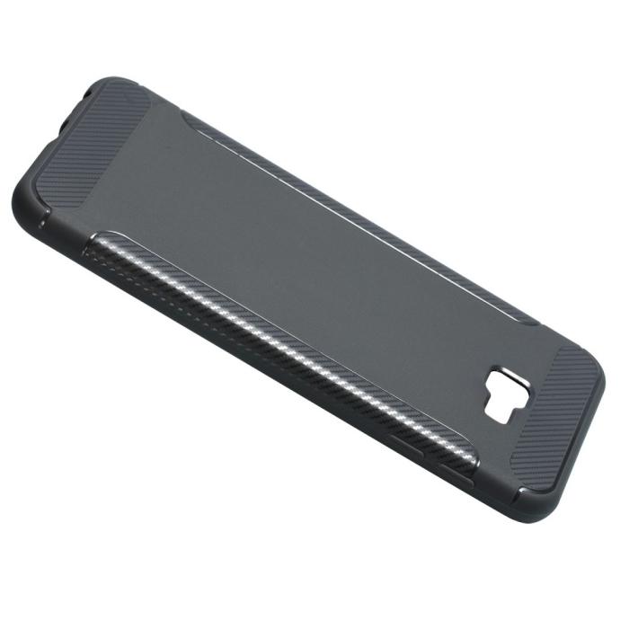 OEM - Carbon Brushed Mobilskal till Samsung Galaxy J4 Plus - Grå