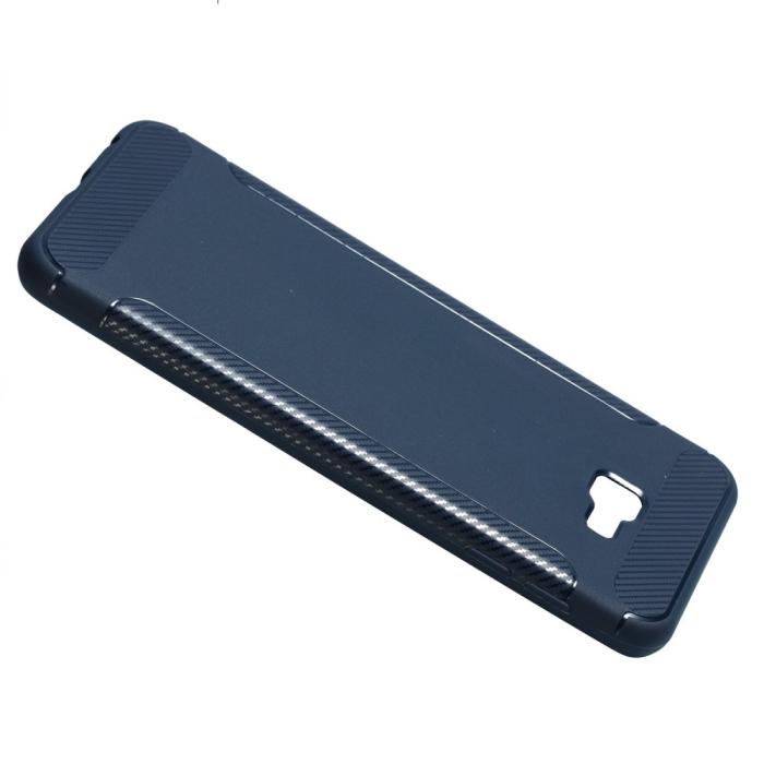 OEM - Carbon Brushed Mobilskal till Samsung Galaxy J4 Plus - Blå