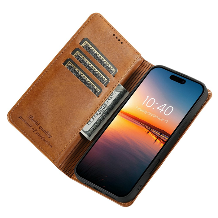 SUTENI - SUTENI iPhone 17 Plånboksfodral PU Läder - Khaki