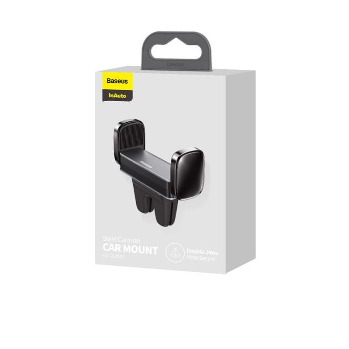 BASEUS - BASEUS Steel Cannon Air Vent Bil Mount Svart